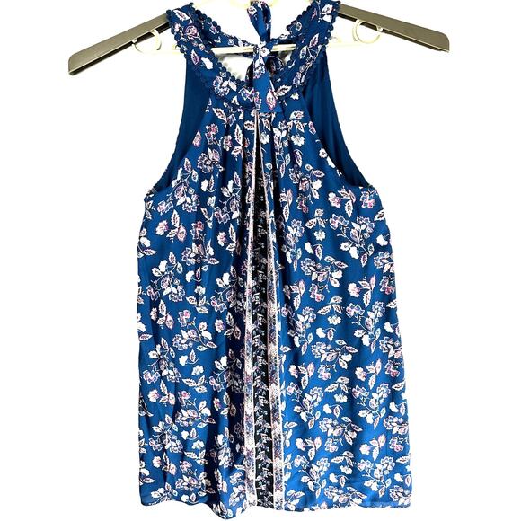 Francescas Blue Rain Midi Dress Women Size M Blue Pink Floral Sleeveless Boho - Picture 1 of 6